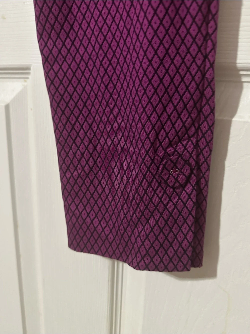 Versona Purple Magenta Diamond-Print Skinny Pants